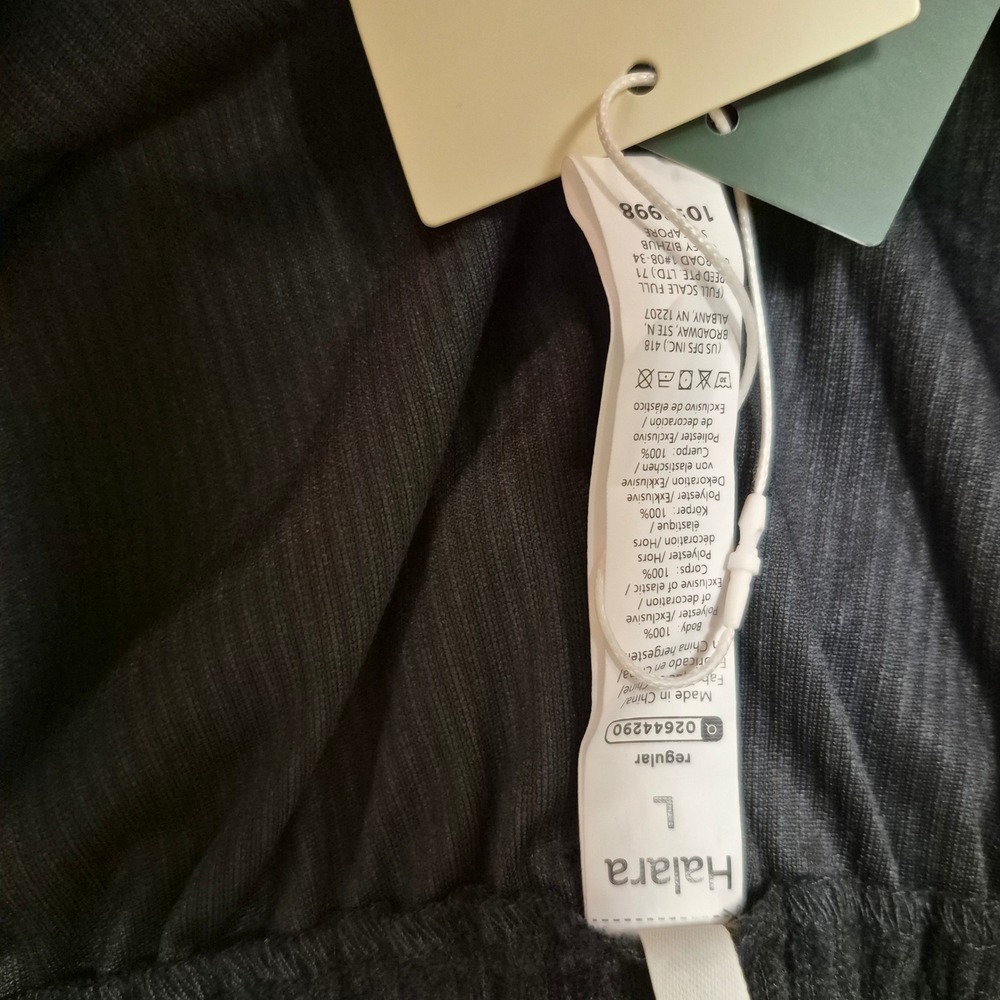 Halara Women Charcoal Gray Corduroy Wide Leg High Waist Pants Large NWT‎ 1053998 - Picture 5 of 5